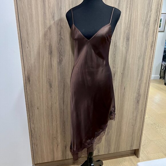 NWT Zara Satin Effect Lace Dress - Picture 6 of 15